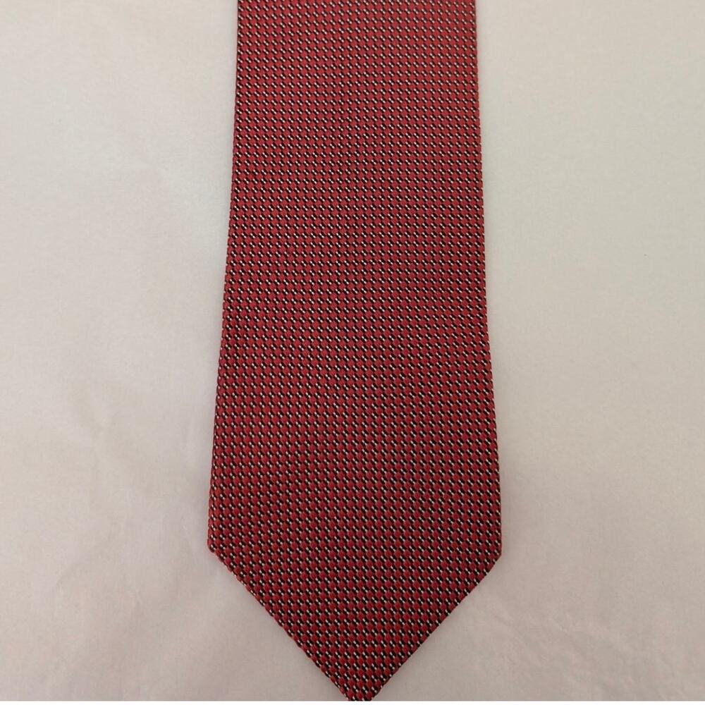 NWOT Vintage Chopard 100% Silk Men's Pink Tie With Multicolor Geometric Designs